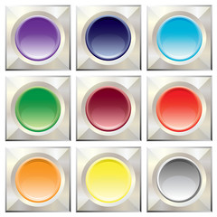 Varicolored buttons. Vector.