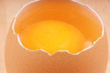 Broken raw egg