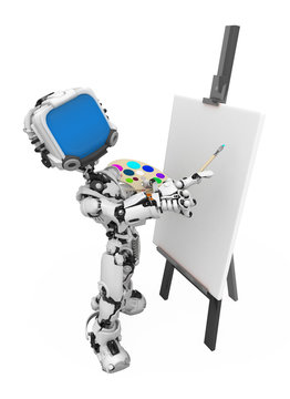 Blue Screen Robot, Painting
