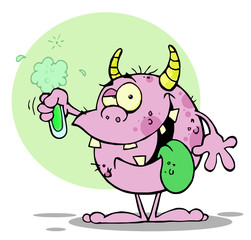 Happy Monster Holding A Green Potion