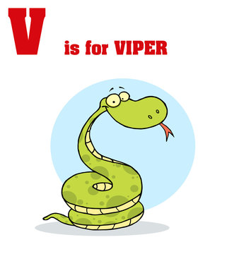 Funny Cartoons Alphabet with Text-v