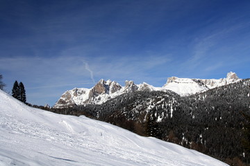 Zoldo Mountain under the snow