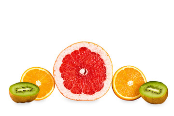 grapefruit,orange,kiwi isolated