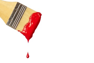 Brush with Thick Red Paint