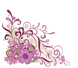 Obraz na płótnie Canvas Różowy kwiatowy element projektu rogu