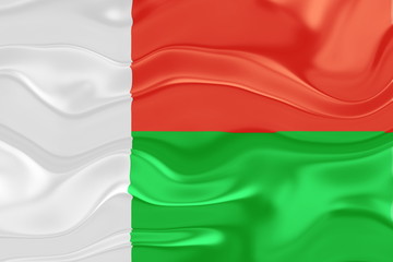 Flag of Madagascar wavy