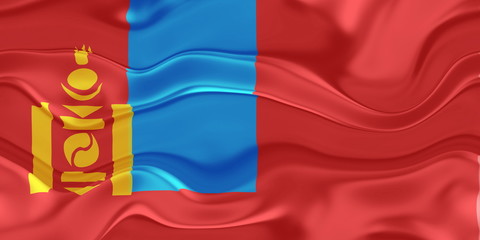 Flag of Mongolia wavy