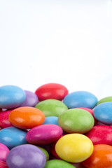 Candies against a white background