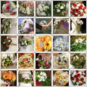 illustration bouquets de mari&eacute;es