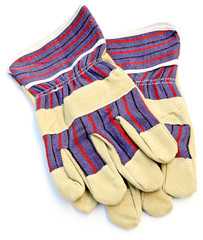 gants jardinage bricolage fond blanc