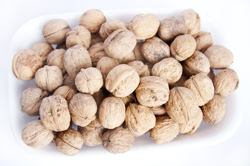 walnuts are in a tray