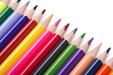 Color pencils  on white background