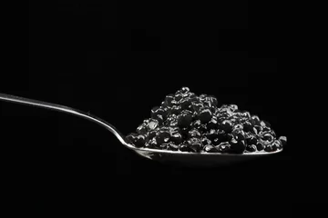 Foto auf Acrylglas The full spoon of black caviar © fox17