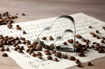 Coffee beans and Heart