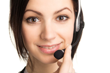 Young beautiful call center operator
