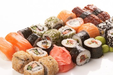 Different types of sushi.