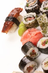 Different types of sushi.