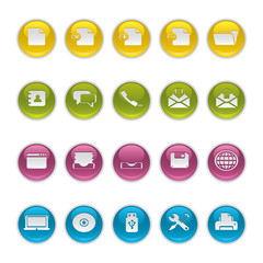 Gel icons in Colors - Office and Bussines Buttons.