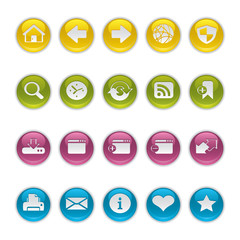 Gel icons in Colors - Web and Internet Buttons.