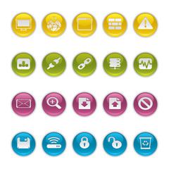 Gel icons in Colors - Web and Internet Buttons.