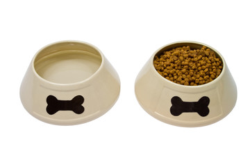 Dog bowls with food and water - 20874383