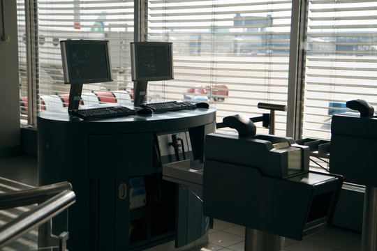 Check-in desk at airport