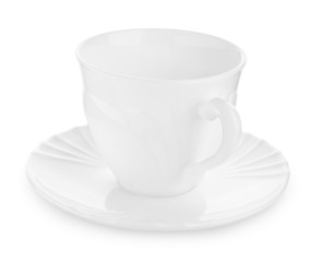 coffee cup on sauser isolated