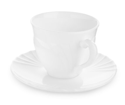 coffee cup on sauser isolated