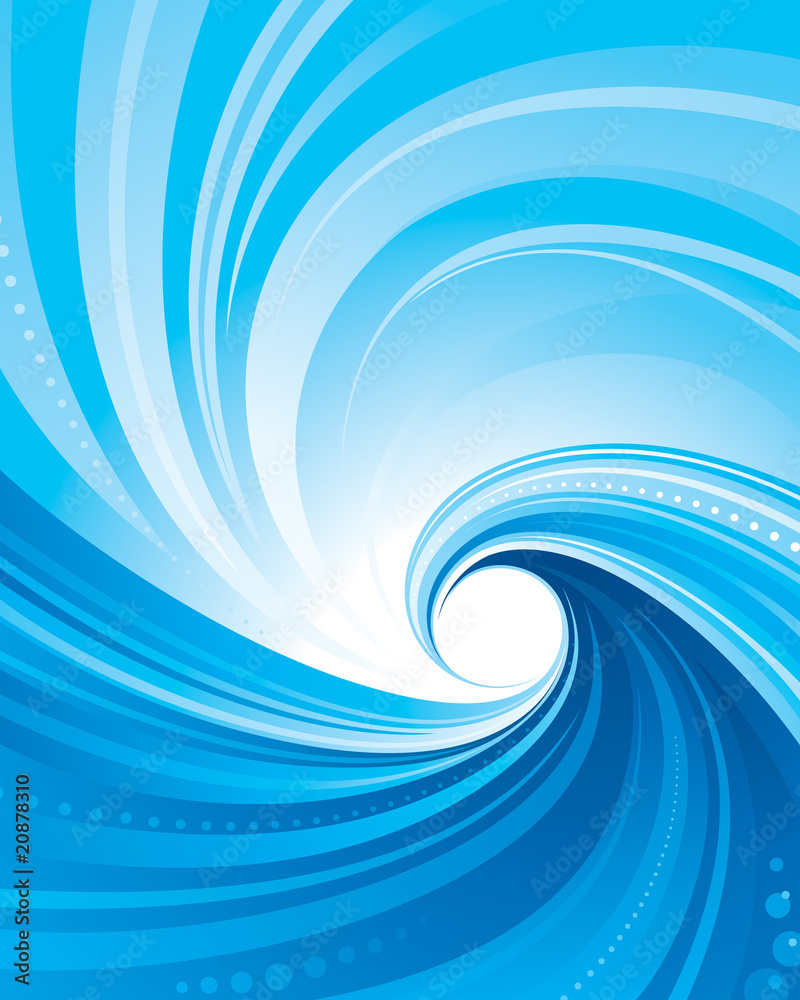 Poster abstract blue swirl wave background. vector layered.