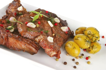 roast beef chunk on white