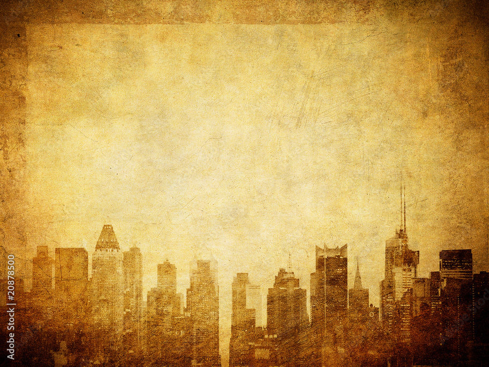 Poster grunge image of new york skyline