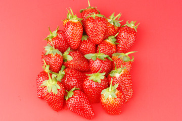 strawberry on a red bg