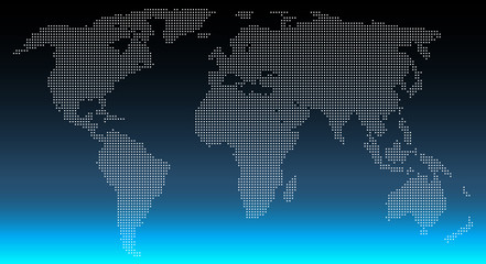 World Map of Square Pixels