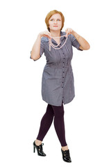 Fototapeta premium The elegant girl isolated on white background