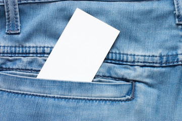 jean texture with pocket and empty card