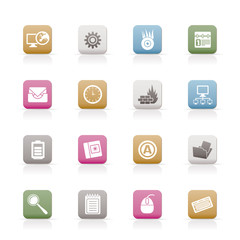 Computer, mobile phone and Internet icons