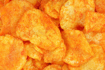 Mesquite flavored barbecued potato chips
