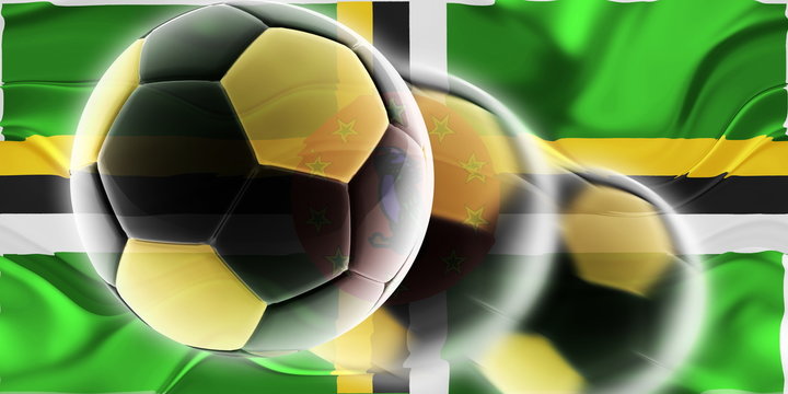 Flag of Dominica wavy soccer