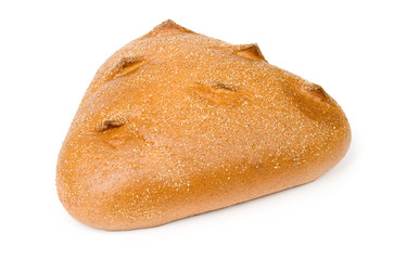 Loaf of bread on a white background
