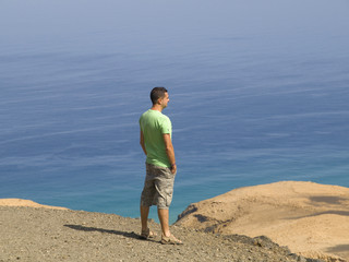 Young man looking at nature