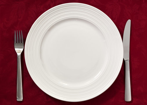 Place Setting on Red