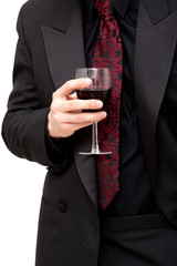Man with red wine