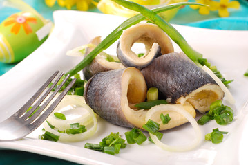 herrings with chive  for easter