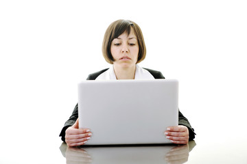 business woman working on laptop