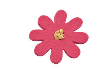 Mandelstücke mit Filzdekoration