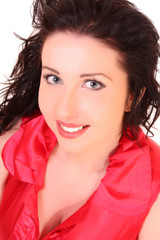 Naklejka premium Beautiful young brunette woman portrait