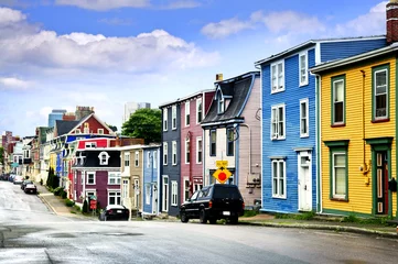 Crédence de cuisine en verre imprimé Atlantic Ocean Road Maisons colorées à St. John& 39 s