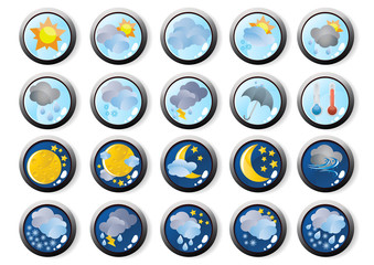 Collection of several weather web icons, vector illustration