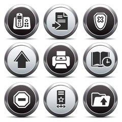 Fototapeta premium Metal button with icon 4