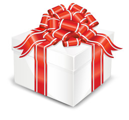 White box with red tape